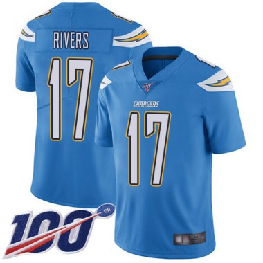 Los Angeles Chargers NFL Football Philip Rivers Electric Blue Jersey Youth Limited #17 Alternate 100th Season Vapor Untouchable->youth nfl jersey->Youth Jersey